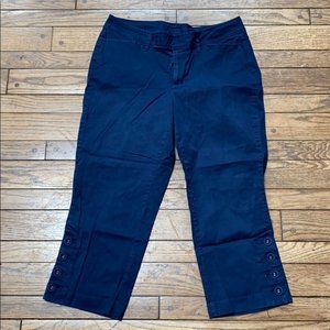 Venezia Blue Capri Pants Cotton Size 14